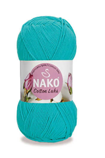 NAKO Cotton Luks Hand Knitting Yarn 100 Gr Color No: 97577 Turquoise Blue