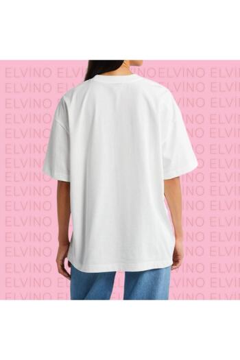 Elvino Trend Text Printed Oversize Unisex Women/Men Crew Neck T-Shirt