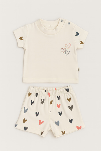 by bubbles Heart Pattern Summer 2 Piece Set