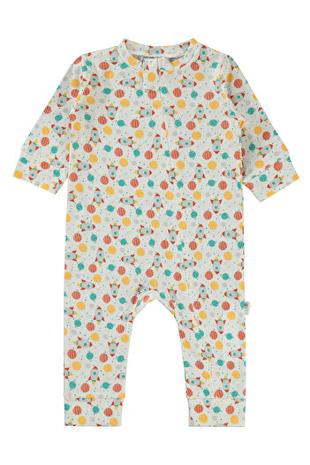 Civil Baby Erkek Bebek Patiksiz Tulum 3-18 Ay Ekru