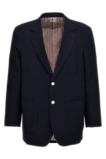 THOM BROWNE Thom Browne Single-Breasted Seersucker Blazer