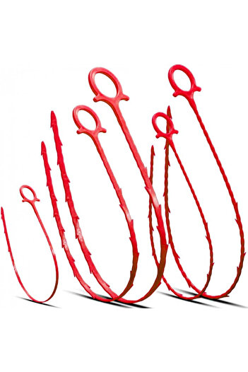 MUSMU Set of 5 MUSMU pipe cleaning tools, plastic, red, 52/60 cm