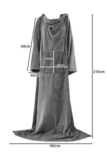 ideal STORE idealSTORE Blanket with Sleeves, Dimensions 180 x 210 cm, Made of Soft and Comfortable Premium Material