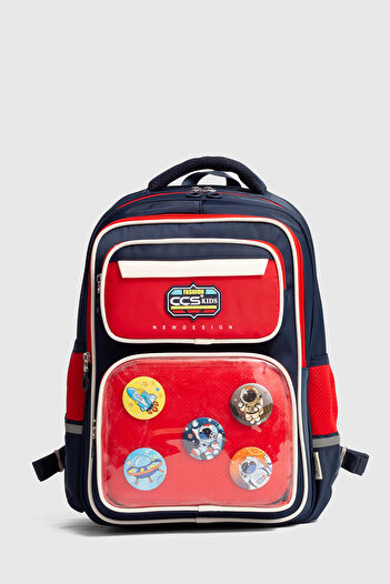 ÇÇS Ççs 51923 School Backpack Student Daily Travel Holiday Sports Walking Trip Navy Blue-Red