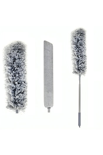 ideal STORE idealSTORE Dusting Brush, Telescopic Stick up to 250 cm, Round, Longitudinal, Matte