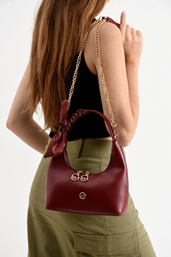 By Hakan Tn-205 Women's Shoulder Bag Hand Bag Crossbody Bag Bordo