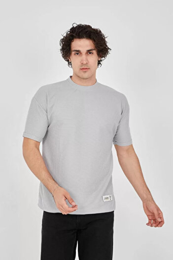 CVS Unisex Waffle Fabric Comfortable Sleeve T-Shirt - Dyed Gray