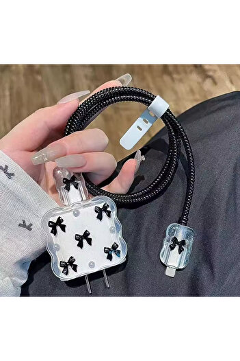 POWELL For APPLE 18/20W ŞARJ ALETİ KILIFI SETİ 3'LÜ SET ADAPTÖR KABLO KORUYUCU KILIF SETİ