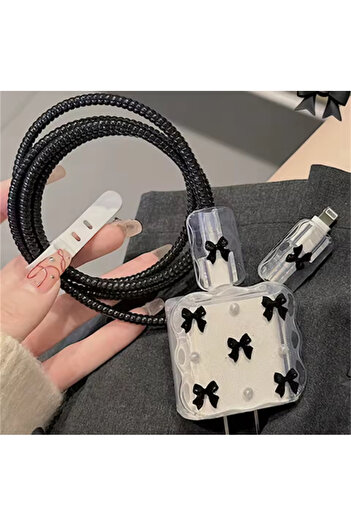 POWELL For APPLE 18/20W ŞARJ ALETİ KILIFI SETİ 3'LÜ SET ADAPTÖR KABLO KORUYUCU KILIF SETİ