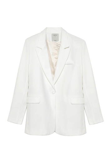 Quzu Oversize Ecru Women's Blazer Jacket 50873