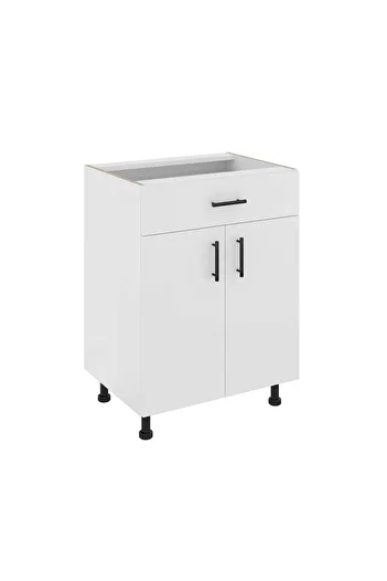 haaus.ro Haaus Karo Base Cabinet, 1 Drawer, 2 Doors, White, 60 x 50 x 80 cm