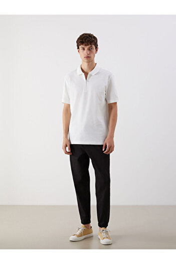 LC Waikiki Ecru Polo Neck Men's T-Shirt