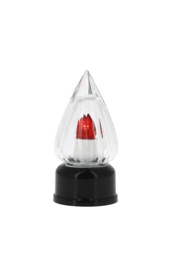 OEM Glass LED Candle Red with 1-Year Duration, 7x14.5 cm