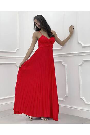 GLAMSI Pleated Dress with Modern Design