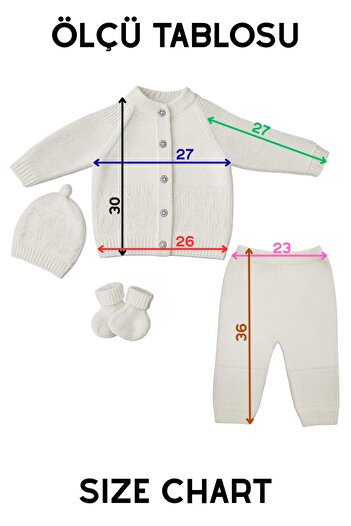 Cevval Baby Set with Booties, Hat, Cardigan and Pants