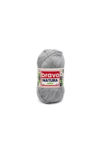 Bravo Natura %100 Cotton Yarn 100 Grams 200 Meters (Color Code: 106) Light Gray