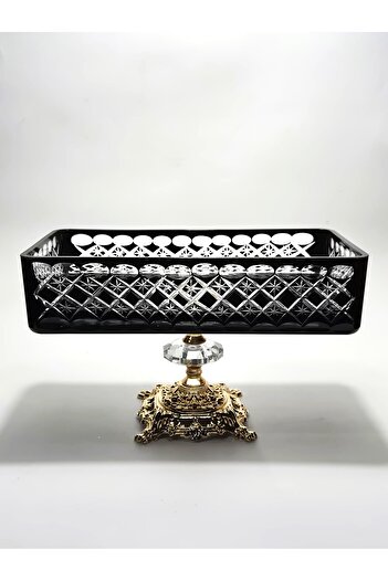 Akden Kristal Crystal Cutting Decor Ektrella Baton Presentation Glass Bowl