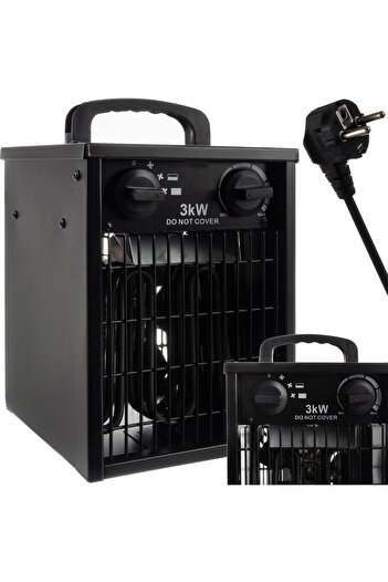 zola Electric fan heater, 3 modes, 6 power levels, 20W/2000W/3000W, 32x21.5x19 cm, black