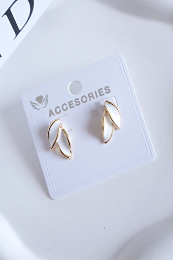 DEMOKAN Women's Earrings Enamel Small Leaf Earrings