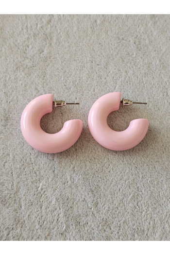 SiestaAccessories Pink Color Acrylic Hoop Earrings