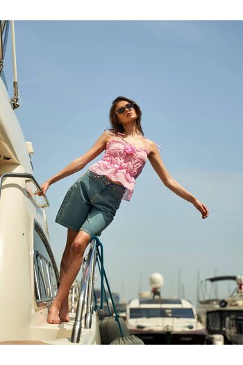 Lefon Rose Detailed Strap Blouse