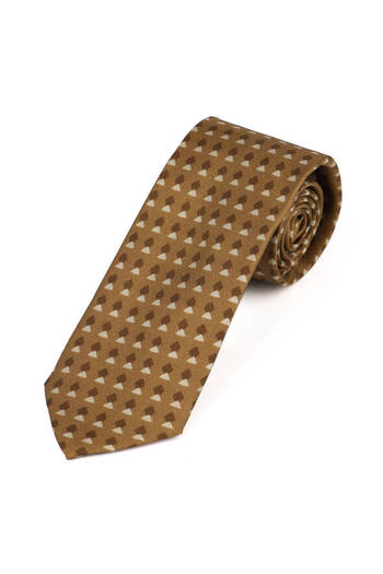 Bursa İpek Gold Patterned Silk Tie Set