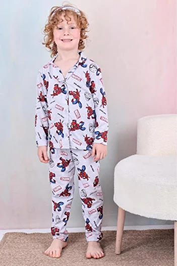 Beka Kids Boy's Front Button Patterned Pajama Set 100% Cotton Pajama Set and Eye Patch