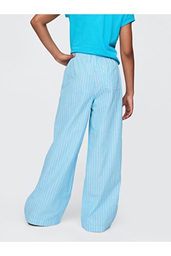 GAP Kız Çocuk Mavi Poplin Baggy Pantolon