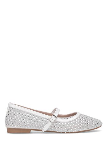 Ayakkabı Fuarı Elit Fls063-300T Women's Stone Ballerina White