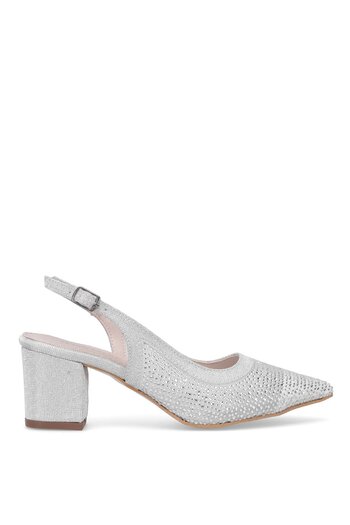 Ayakkabı Fuarı Elit Pm309 K4030T Women's Stone Classic Heeled Shoes Silver