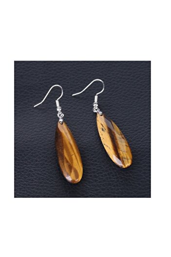 animis beauty Teardrop Tiger Eye Earrings made of natural semi-precious rough polished stones