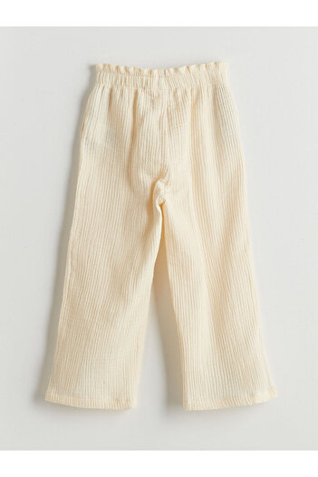 LC Waikiki Girl's Muslin Trousers with Ribbon Detail