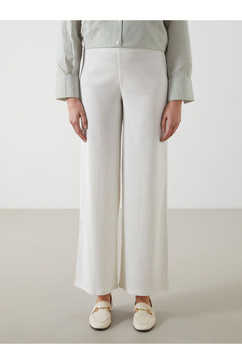 LC Waikiki New Season Elastic Waist Textured Wide Leg Women's Trousers - S5G499Z8