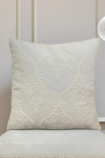 EVYA Punch Chenille 43X43 cm Sofa Throw Pillow Cover Luxury Decorative Feather Special Design Modern Decoration Flower
