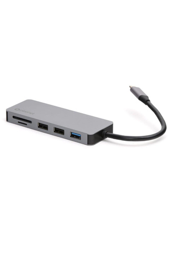 Platinet Adaptor USB 3.0 tip C multifunctional 7 in 1, Platinet 45221, HDMI 4K, USB-C PD, cititor card