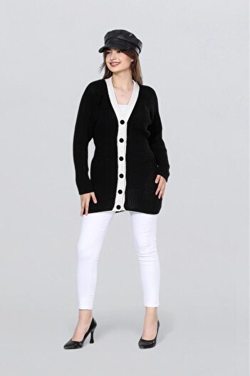 Fox Life Kids Women's Button Detailed Long Cardigan Tunic Hijab Cardigan Flt1024