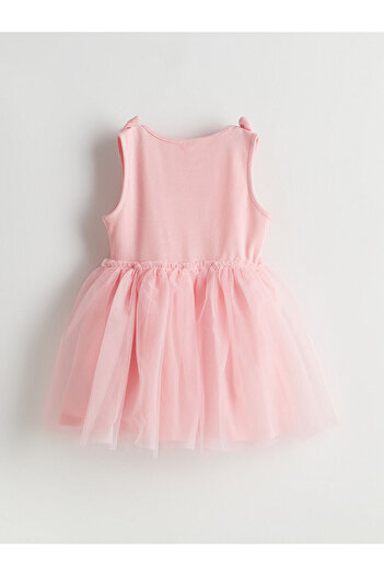 LC Waikiki LCW Kids Pembe Nakışlı Kız Çocuk Kaşkorse Elbise