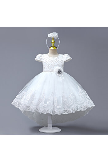 ddaniela D' Daniela - Delia Flower Party Dress White with headband