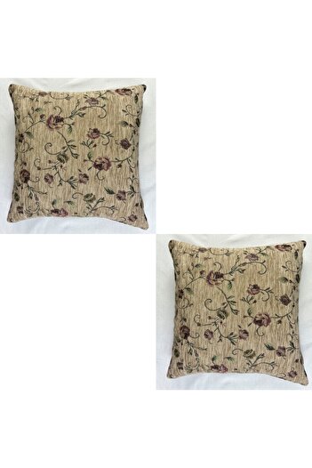 HHKARTS Floral Patterned Pillow Case Double Sided Tapestry Fabric Indoor Zippered Throw Pillow 2 Pcs 40X40