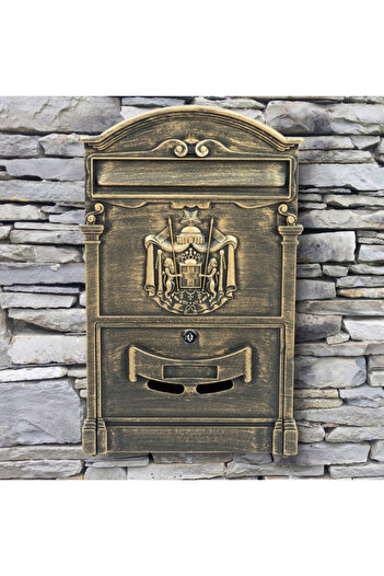 VERDA Beautiful Mailbox Made of Powder-Coated Galvanized Steel - Antique Gold