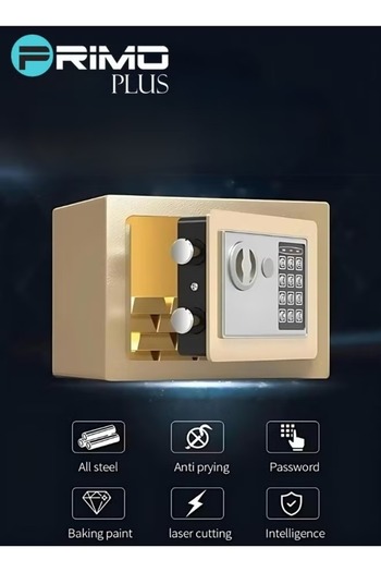Primo Plus Compact Electronic Safe with Dual Locking System 27X22x23 cm