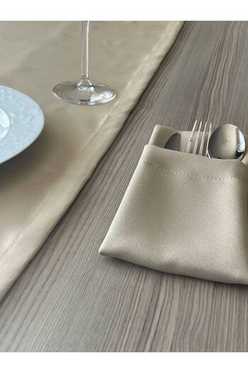 Pyramid Home 6-Piece Satin Utensil Service - Fabric Cutlery Service Fork Spoon Knife Holder Kitchen Service Presentation