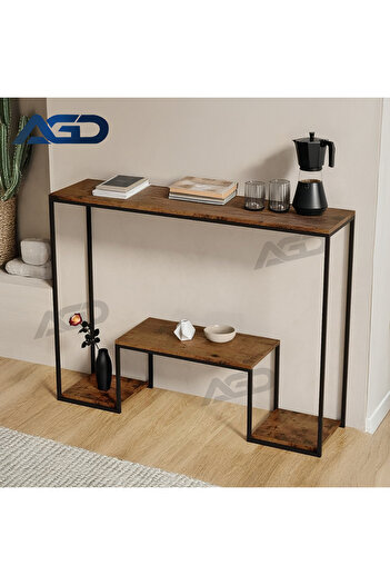AGD Professional Three-Layer Console Table with Modern Design, Storage Shelf, Suitable for Coffee Equipm