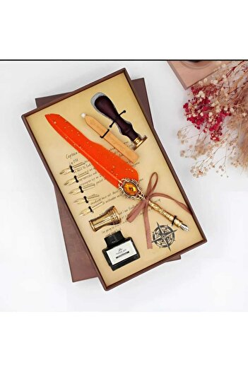 MRShopping Mr Feather Dip Inkwell Set Fountain Pen Calligraphy Pen Office, Lover, Teacher's Day, Christmas Gift
