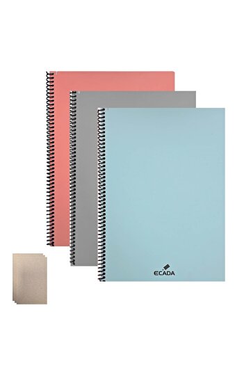 daço Caiet studentesc cu spirala, MATEMATICA, A4, 3 caiete /set, 80 file + 10 Cartonase pentru notite FLR