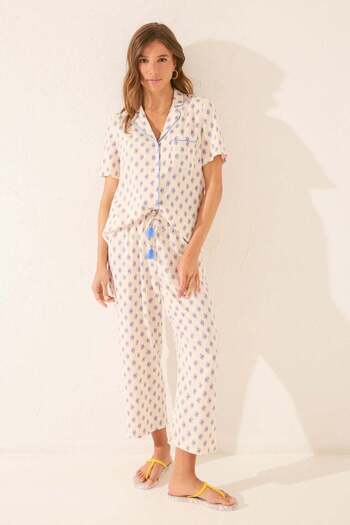 Women'secret Long beige viscose classic pyjamas