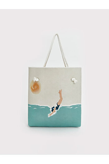 LC Waikiki Printed Women's Beach Bag