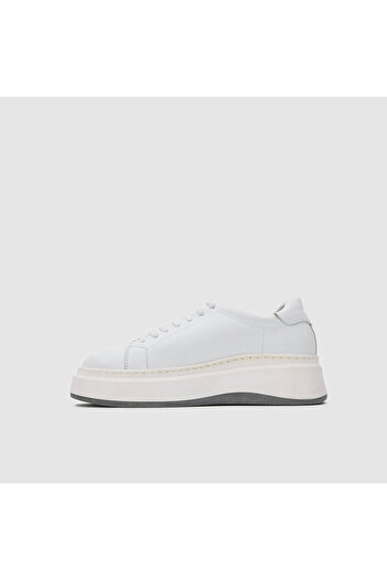 TOGO Beyaz Hakiki Deri Kadın Sneaker Ayakkabı [060144]
