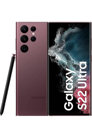 Samsung Galaxy S22 Ultra 5G Mobile Phone 256GB SIM Free Android Smartphone Burgundy- International V
