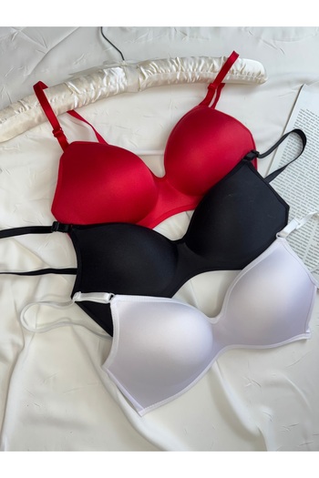 ROZENİN LINGERIE Lotus Unpadded Underwire Gatherer Economic Package Set of 3 Bras